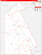 Live Oak County Wall Map Red Line Style